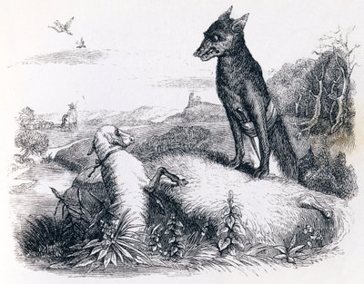 Vlk a beránek - Bajky od La Fontaina od Grandville