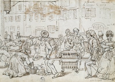 Dělníci z Nancy, kresba Jean-Jacques Grandville (1803-1847), Francie od Grandville