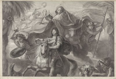 Alegorický jezdecký portrét Ludvíka XIV., francouzského krále od Gérard Edelinck