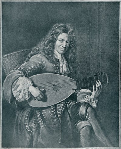 Charles Mouton, c1626-1710. Francouzský loutnista a skladatel loutny, 1909 od Gérard Edelinck