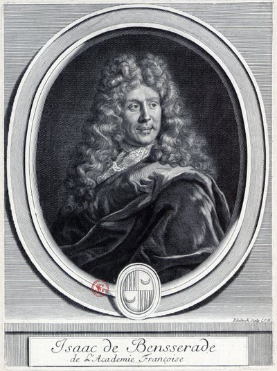 Isaac de Bensserade z Académie Françoise od Gérard Edelinck