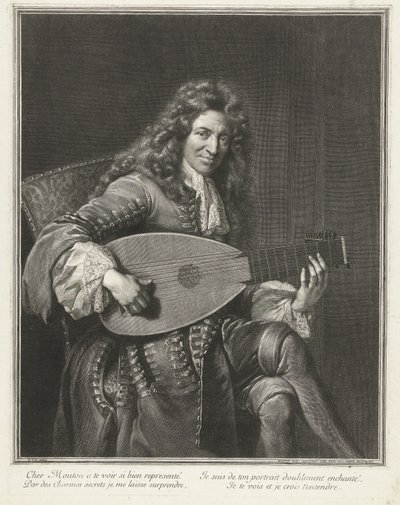 Portrét skladatele Charlese Moutona (asi 1626-1710) od Gérard Edelinck