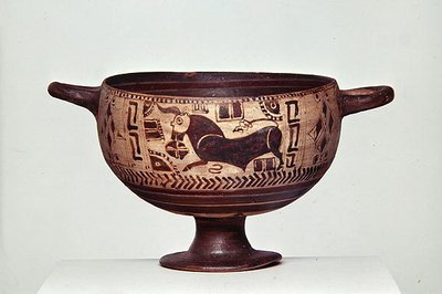 Černofigurový kotyle, cca 600-500 př. n. l. (keramika) (viz také 307545 a 307546) od Greek