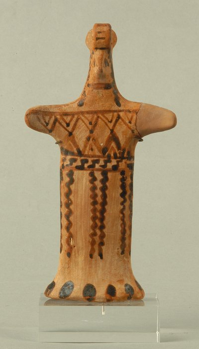 Figurka stojící ženy, boiotská dílna, archaické období (malovaná hlína) od Greek