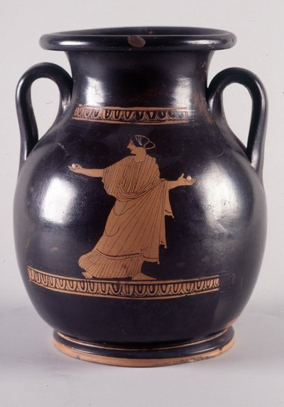 Malba na váze: Znázornění Orithye, hraje míč, je dcerou athénského krále. Pronásleduje ho Borée zastoupený na druhé straně vázy (35250), 440 př. Kr. BNF, Medailový úřad. od Greek