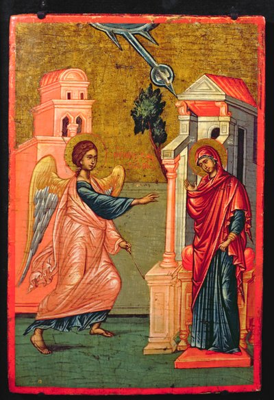 Zvěstování, řecká ikona, konec 17. století od Greek School