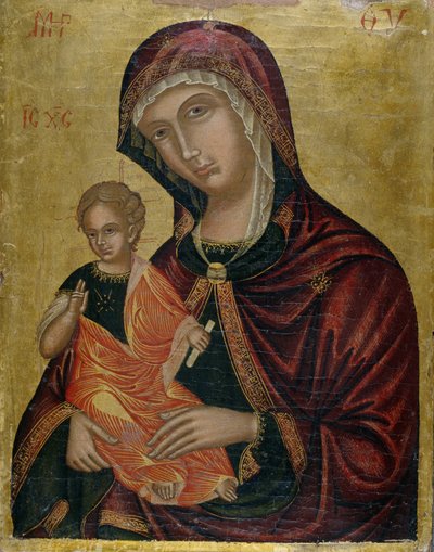 Madonna a dítě, cca 1600 (tempera na cedrovém dřevě) od Greek School