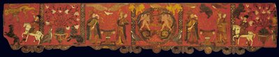 Část dekorativního panelu, z Rhodosu, Dodecanese (vaječná tempera na dřevě) od Greek School