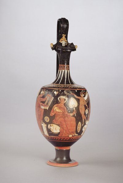 Červenobílá figurka Oinochoe, cca 310 př. n. l. (keramická) od Greek School
