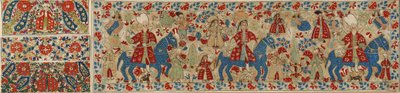 Povlak na svatební polštář, z Ioanniny, Ipeiros, 17.-18. století (lněné prádlo s hedvábnými a stříbrnými kovovými nitěmi) od Greek School