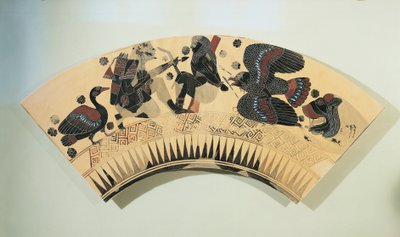 Fragment vázy znázorňující Hérakla vysvobozujícího Prométhea z muky orlem, černofigurová keramika od Greek School