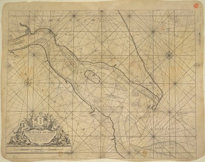 Tištěná mapa ústí řeky Humber od Greenvile Collins