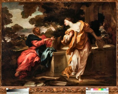 Obraz Kristus a Samaritánka u Jakubovy studny od Gregoria de Ferrariho (1647-1726), Genes, Musei di Strada Nuova (inv. PR 375) od Gregorio De Ferrari