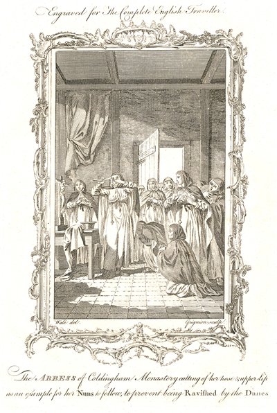 Abatyše z Coldinghamu StAebbe mladší polomytologická abatyše 870 AD od Grignion