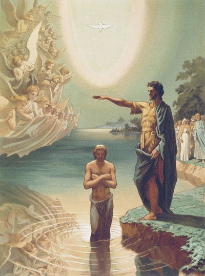 Křest Krista, kolem roku 1860 (litho) od Grigori Grigorevich (after) Gagarin