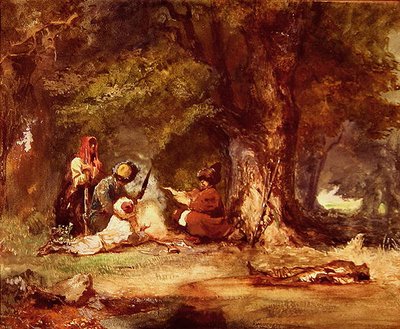Ruští vojáci během kavkazských válek v letech 1817-64 (akvarel na papíře) od Grigori Grigorevich Gagarin