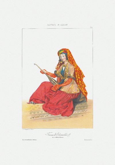 Žena ze Shamakhy z: Scény, krajiny, zvyky a kostýmy Kavkazu, 1840 od Grigori Grigorevich Gagarin