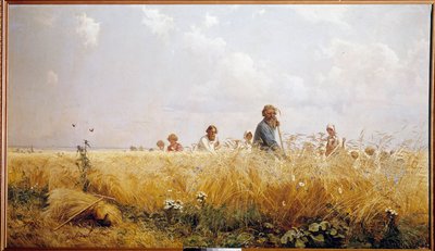 Sklizeň ruští rolníci kosící požehnání. Obraz Grigori Miassoiedow (1835-1911) Peterhof 19. století, zámecká knihovna od Grigoriy Myasoyedov