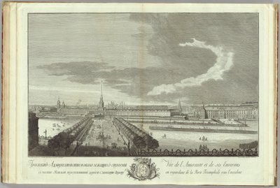 Něvský prospekt s pohledem admirality Kniha k 50. výročí založení Petrohradu, 1753 od Grigory Anikeevich Kachalov