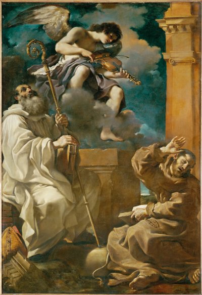 Der heilige Franziskus in Ekstase und der heilige Benedikt mit einem Engel von Guercino (1591-1666)