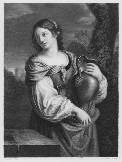 Žena Samaří, z obrázku v královské sbírce (rytina) od Guercino