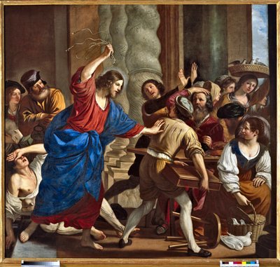 Kristus vyhání půjčovatele peněz z chrámu Obraz Giovanni Francesco Barbieri dit Il Guercino (Guerchin) (1591-1666) od Guercino