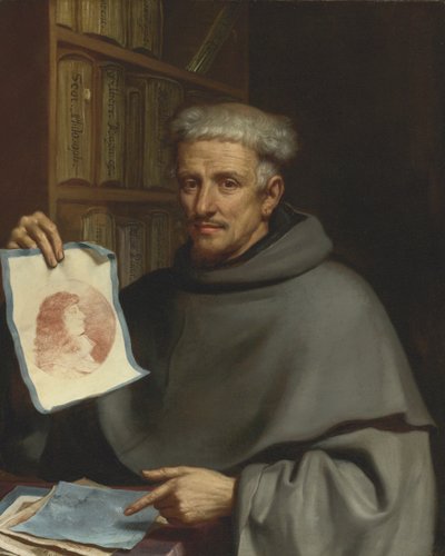 "" Portrét Fra Bonaventura Bisi "" (Portrét Fra Bonaventura Bisi (1601-1659) s názvem Il Pittorino) Obraz Giovanni Francesco Barbieri zvaný Guercino nebo Guerchin (1591-1666) Soukromá sbírka 17. století od Guercino