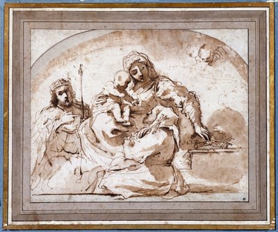 Panna má dítě se Saint Louis a Saint Francois od Guercino