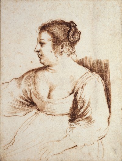 Sedící žena, 1640-1649 od Guercino