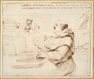 Karikatura Fra Bonaventura Bisi, 1655-1659 od Guercino