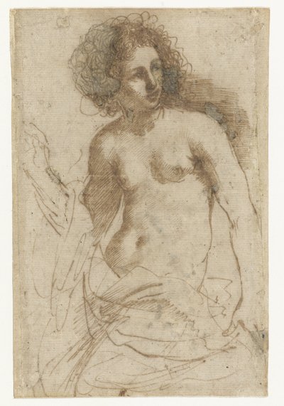 Polonahá žena stojící od Guercino