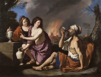 Lot a jeho dcery od Guercino