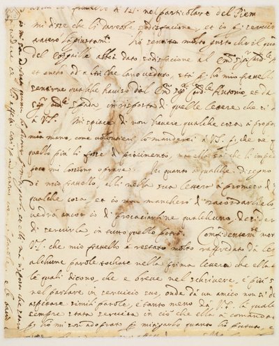 Rukopisný dopis od Guercino