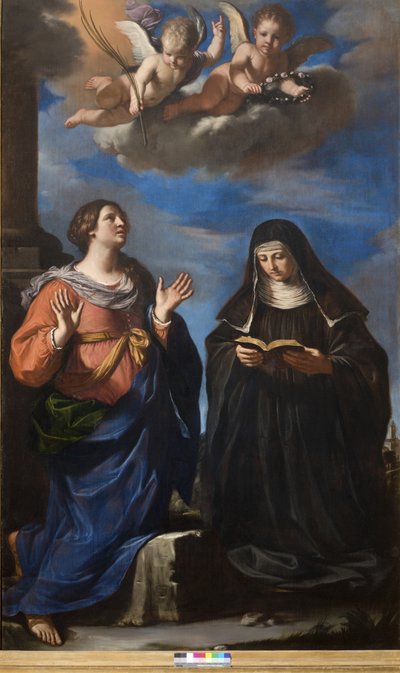 Svatá Gertruda a Lukrécie, 1645 od Guercino