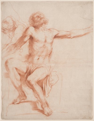 Postava sedícího muže, cca 1618-19 od Guercino