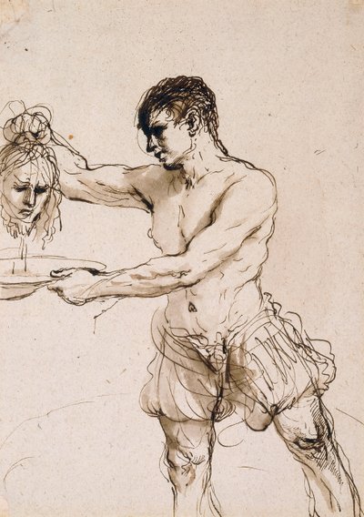Kat drží hlavu svatého Jana Křtitele, c.1637 od Guercino