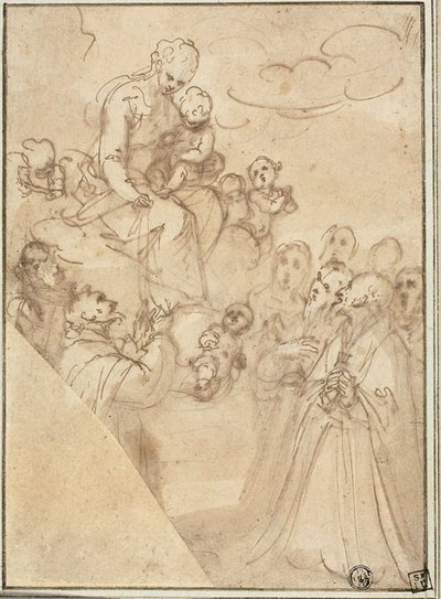 Madonna of the Rosary, with Dominic and Other Saints   1289315   cs       czech Successfully Translated  Original: Vasudeva (Krishnas Father) Fleeing with Krishna Encounters a Cobra and a Jackal (verso) Translat: Vasudeva (Krishna
