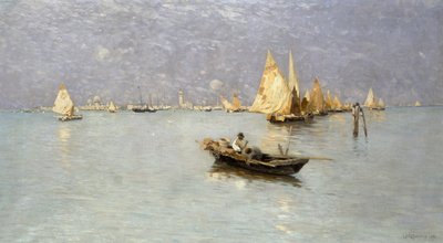 Plachetnice v benátské laguně od Guglielmo Ciardi