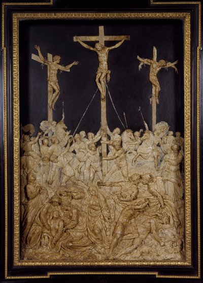 Ukřižování, připisováno Guglielmu della Porta (1515-1577), voskový reliéf, Itálie od Guglielmo della Porta