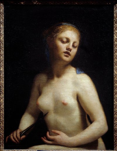 Lucrece zemřel Lucrece (Lucrezia, Lucretia, římská dáma) se stala obětí násilí ze strany jeho bratrance Sexta Tarquina, syna Tarquina Superba. Lucrece poslala pro svého otce a manžela (Collatinus) a přijela s Luciem Juniem Brutem, bratrancem Luciuse T. od Guido Cagnacci