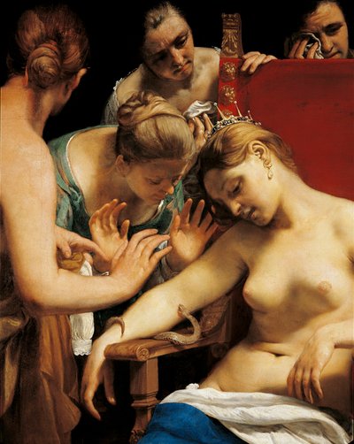 Kleopatřina smrt (detail) od Guido Cagnacci