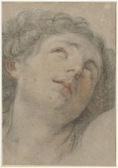 Hlava svatého Šebestiána, dívá se nahoru od Guido Reni
