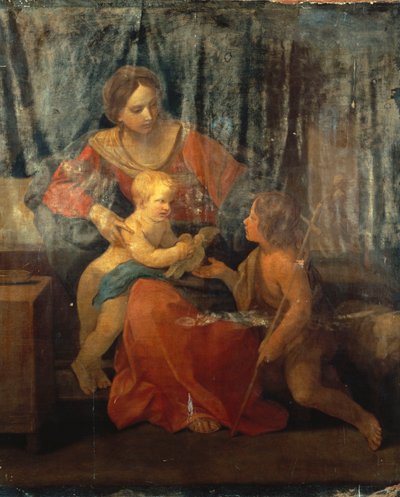 Madona s dítětem se sv. Janem Křtitelem v interiéru, c.1640 od Guido Reni