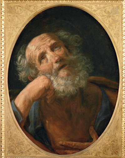 Svatý Petr kajícník - Der reuige Petrus ... (malba na plátně) od Guido Reni