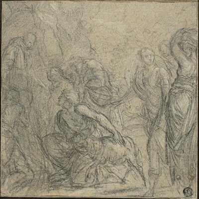 Studie pro svatého Benedikta přijímání darů od rolníků od Guido Reni
