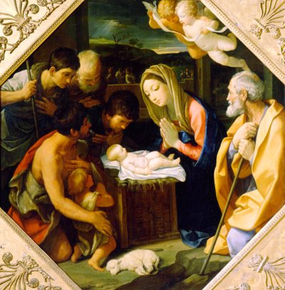 Klanění Ježíše Krista, c1640 od Guido Reni