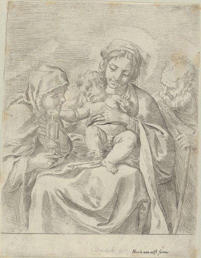 Svatá rodina se svatou Klárou, 1590-1600. od Guido Reni