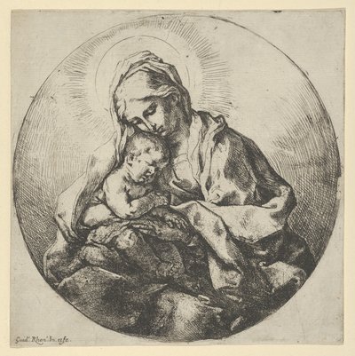 Panna držící nemluvně Krista se schovanými prsty pravé ruky, ..., cca 1600-1640. od Guido Reni