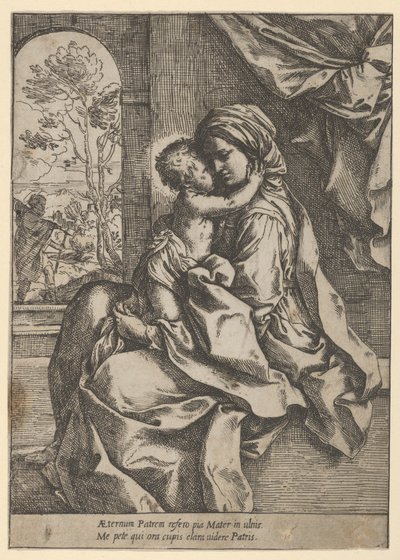 Panna seděla s Ježíškem na klíně a objímala ji, Josef viděl..., ca. 1600-1613. od Guido Reni