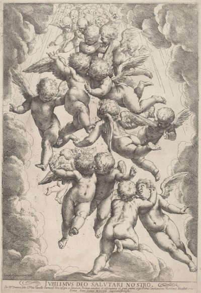 Andělé ve slávě od Guido Reni, after Luca Cambiaso